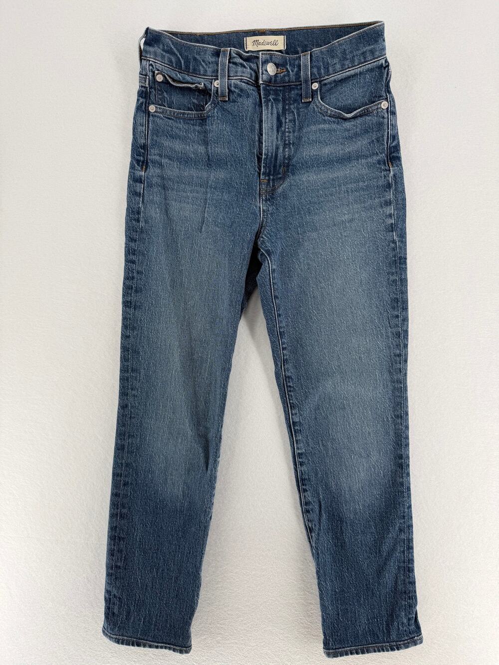 Madewell The Perfect Vintage Jeans Womens 25 High Rise Straight Leg Blue Denim